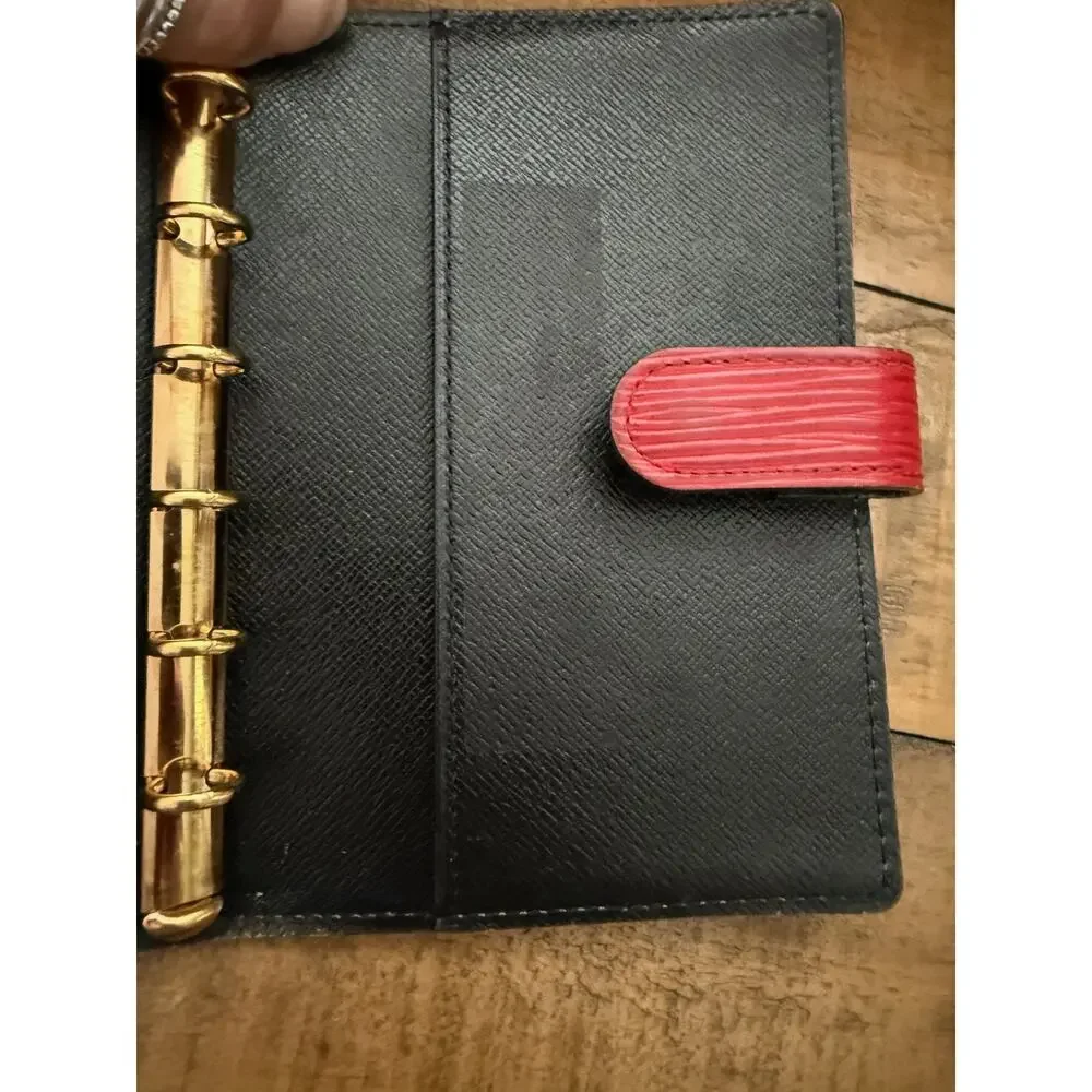 Louis Vuitton Small Red Epi Leather Ring-Bound Planner Agenda Cover Gold Rings